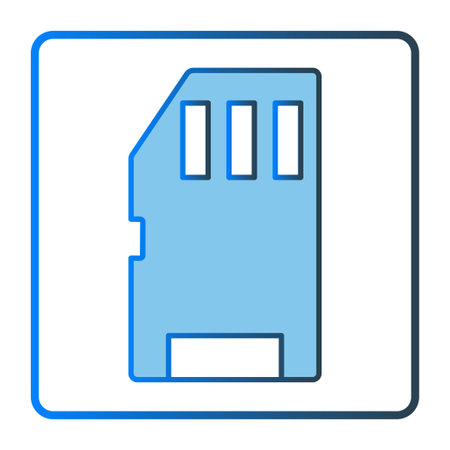 Memory card icon illustration. icon related to multimedia. Lineal color icon style, two tone icon. Simple vector design editableのイラスト素材