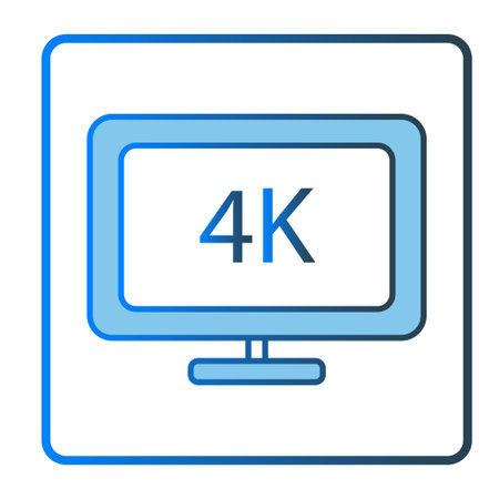 4K monitor screen icon illustration. icon related to multimedia. Lineal color icon style, two tone icon. Simple vector design editableのイラスト素材