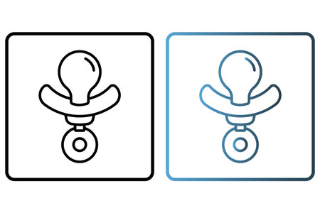 Baby pacifier icon illustration. icon related to baby care. outline icon style. Simple vector design editableのイラスト素材