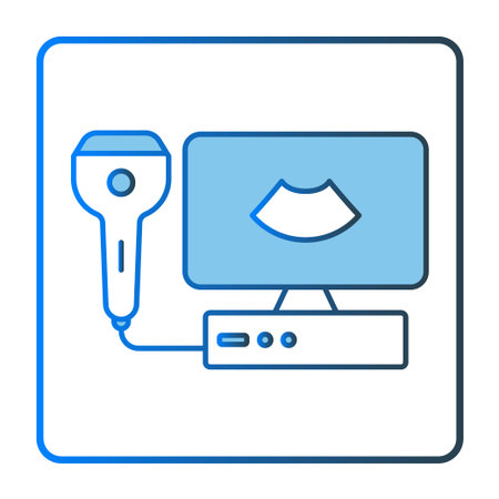 Ultrasound icon. icon related to baby care. Lineal color icon style, two tone icon. Simple vector design editableのイラスト素材