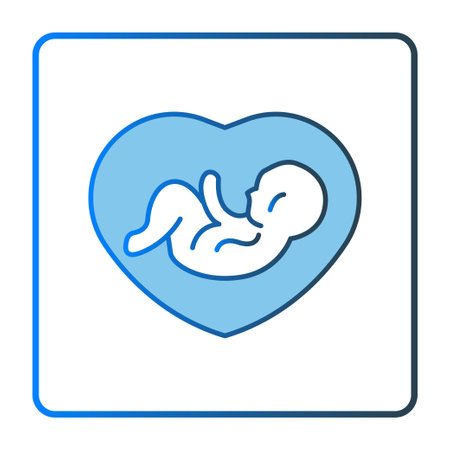 Pregnant icon illustration. icon related to baby care. Lineal color icon style, two tone icon. Simple vector design editableのイラスト素材