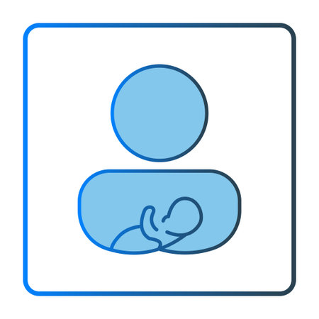 Holding baby icon. icon related to baby care. Lineal color icon style, two tone icon. Simple vector design editableのイラスト素材