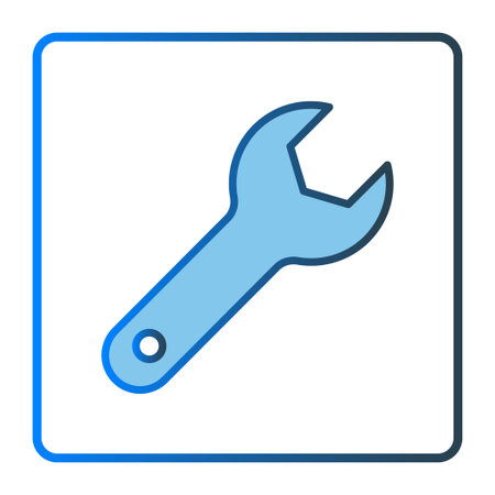 Wrench icon illustration. icon related to tool. Two tone icon style, lineal color. Simple vector design editableのイラスト素材