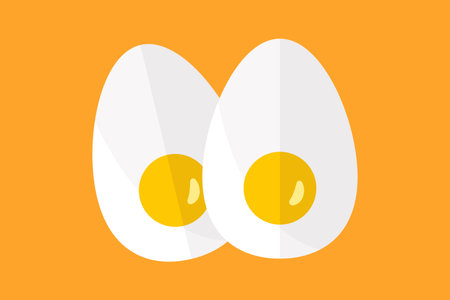 Boiled egg icon illustration. icon related to food. Flat icon style. Simple vector design editableのイラスト素材