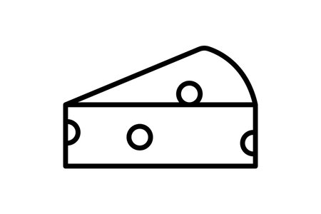 Cheese icon illustration. icon related to cooking spices. outline icon style. Simple vector design editableのイラスト素材