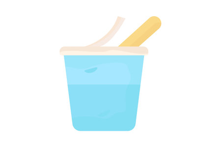 Yogurt icon illustration. icon related to cooking spices. Flat icon style. Simple vector design editableのイラスト素材