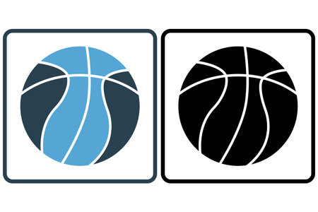Basketball icon illustration. icon related to sport. Solid icon style. Simple vector design editableのイラスト素材