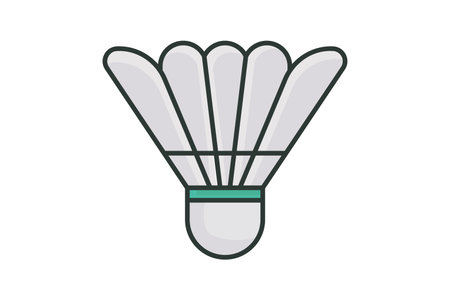 Shuttlecock icon illustration. icon related to badminton, sport. Flat line icon style, lineal color. Simple vector design editableのイラスト素材