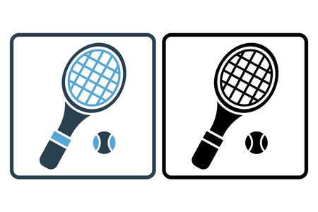 Tennis icon illustration. icon related to sport. outline icon style. Simple vector design editableのイラスト素材