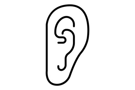 Ear icon illustration. icon related to human organ. Line icon style. Simple vector design editableのイラスト素材