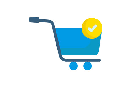 Order icon illustration. Shopping cart with checklist. icon related to shopping. Flat icon style. Simple vector design editableのイラスト素材