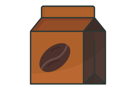 Coffee sack icon illustration. icon related to coffee element. Flat line icon style, lineal color. Simple vector design editableのイラスト素材