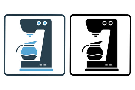 Coffee machine icon illustration. icon related to coffee element, Coffee machine and coffee pot. Solid icon style. Simple vector design editableのイラスト素材