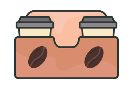 Coffee holder icon illustration. icon related to coffee element. Lineal color icon style, flat line. Simple vector design editableのイラスト素材