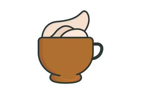 coffee cream icon illustration. icon related to coffee element. Lineal color icon style, flat line. Simple vector design editableのイラスト素材