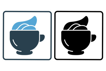 coffee cream icon illustration. icon related to coffee element. Solid icon style. Simple vector design editableのイラスト素材