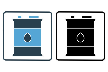 Oil barrel icon illustration. icon related to industry. Solid icon style. Simple vector design editableのイラスト素材
