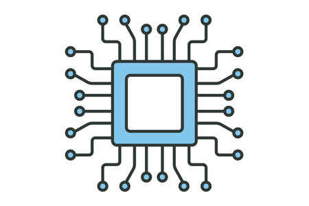 Electronic chip icon illustration. icon related to industry, technology. Two tone icon style. Simple...