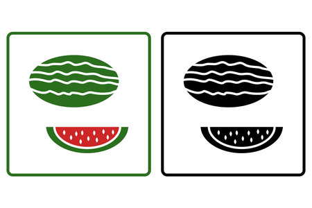 Watermelon icon. icon related to fruits. Solid icon style. Simple vector design editableのイラスト素材