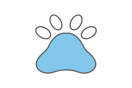 Paw print icon. two tone icon style, lineal color. Dog or cat paw print illustration. icon related to pet care. Simple vector design editableのイラスト素材