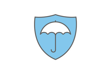 Insurance umbrella icon. insurance symbol. Two tone icon style design. Simple vector design editableのイラスト素材