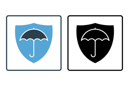 Insurance umbrella icon. insurance symbol. Solid icon style design. Simple vector design editableのイラスト素材