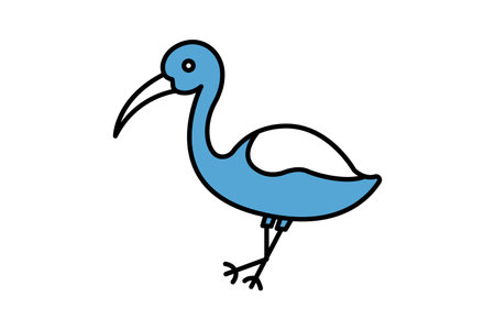 Stork bird icon. Two tone icon style design. Simple vector design editableのイラスト素材