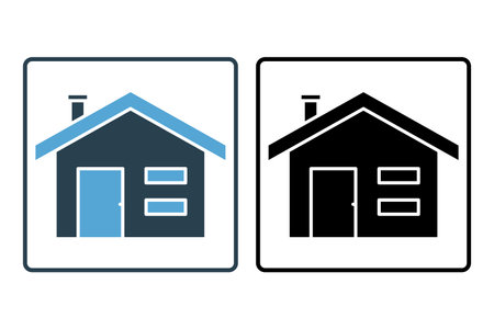 House icon. Solid icon style design. Simple vector design editableのイラスト素材