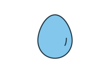 Egg icon. icon related to element of bakery, breakfast food. Flat line icon style design. Simple vector design editableのイラスト素材
