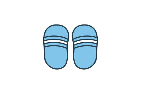 Flip flops Icon. Icon related to clothes icon set. flat line icon style. Simple vector design editableのイラスト素材