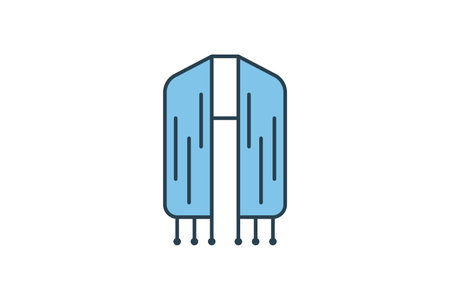 Scarf Icon. Icon related to clothes. suitable for web site design, app, user interfaces. flat line icon style. Simple vector design editableのイラスト素材