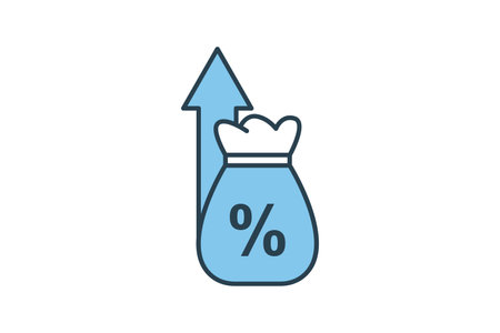 Rate Interest Icon. Icon related to Credit and Loan. suitable for web site design, app, user interfaces, printable etc. Flat Line icon style. Simple vector design editableのイラスト素材