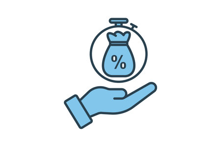 Money Management Icon. Icon related to Credit and Loan. suitable for web site design, app, user interfaces, printable etc. Flat Line icon style. Simple vector design editableのイラスト素材