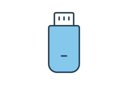 usb icon. icon related to device, computer technology. flat line icon style. simple vector design...