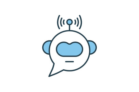 chatbot icon. icon related to device, artificial intelligence. flat line icon style. simple vector design editableのイラスト素材