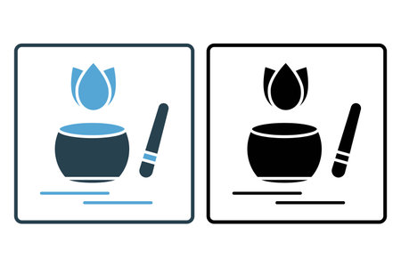 mindfulness bell icon. icon related to meditation. solid icon style. simple vector design editableのイラスト素材