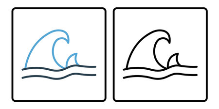 wave icon. icon related to sea. line icon style. simple vector design editableのイラスト素材