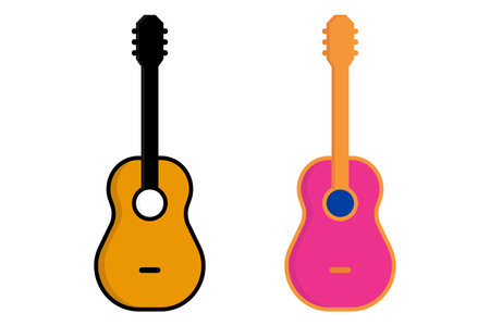 guitar vector element illustration. flat icon style. suitable for music elementのイラスト素材