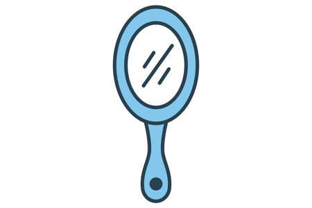 mirror icon. icon related to vanity and beauty reflection. flat line icon style. element illustrationのイラスト素材