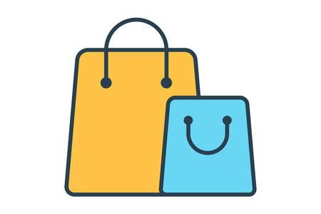 Shopping bag icon. icon related to shopping and retail areas. flat line icon style. element illustrationのイラスト素材