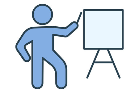 Teacher icon. icon related to education. flat line icon style. element illustrationのイラスト素材