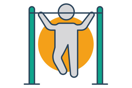 pull up icon. icon related to sport, gym. flat line icon style. element illustration.