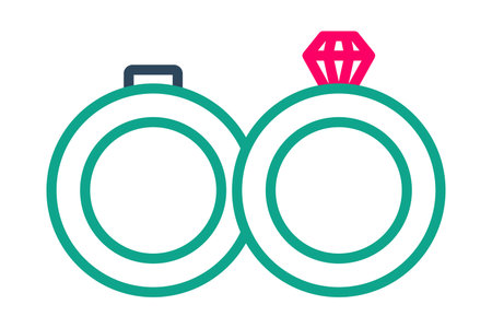 wedding ring icon. line icon style. wedding element illustrationのイラスト素材