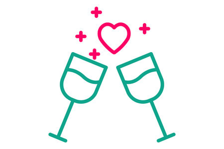 champagne icon. icon related wedding, party. line icon style. wedding element illustrationのイラスト素材