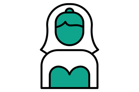 bride icon. icon related to wedding. flat line icon style. wedding element illustrationのイラスト素材