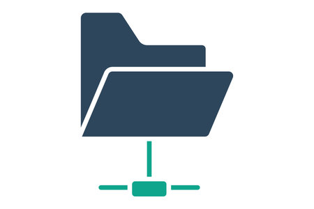 shared folder icon. icon related to information technology. solid icon style. technology element vector illustrationのイラスト素材