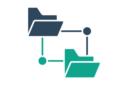 network folder icon. icon related to information technology. solid icon style. technology element vector illustrationのイラスト素材