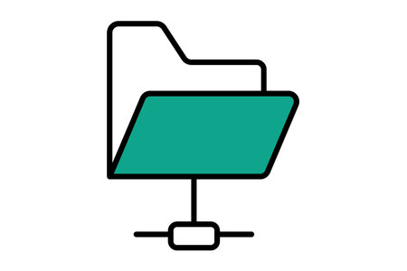 shared folder icon. icon related to information technology. flat line icon style. technology element...