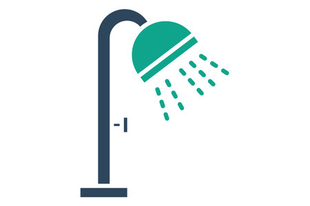 Shower icon. icon related to cleansing. solid icon style. cleansing elements vector illustrationのイラスト素材