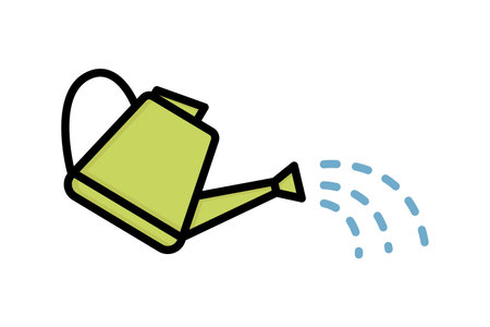 watering can icon. icon related to watering. colored outline icon style. watering elements vector illustrationのイラスト素材